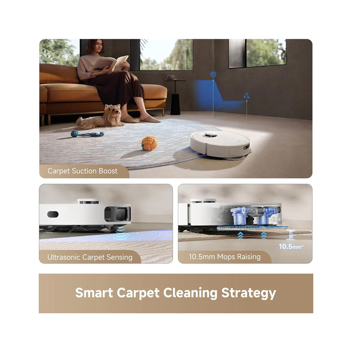 Dreame Ultra Robot Vacuum A 5200mAh battery provides up