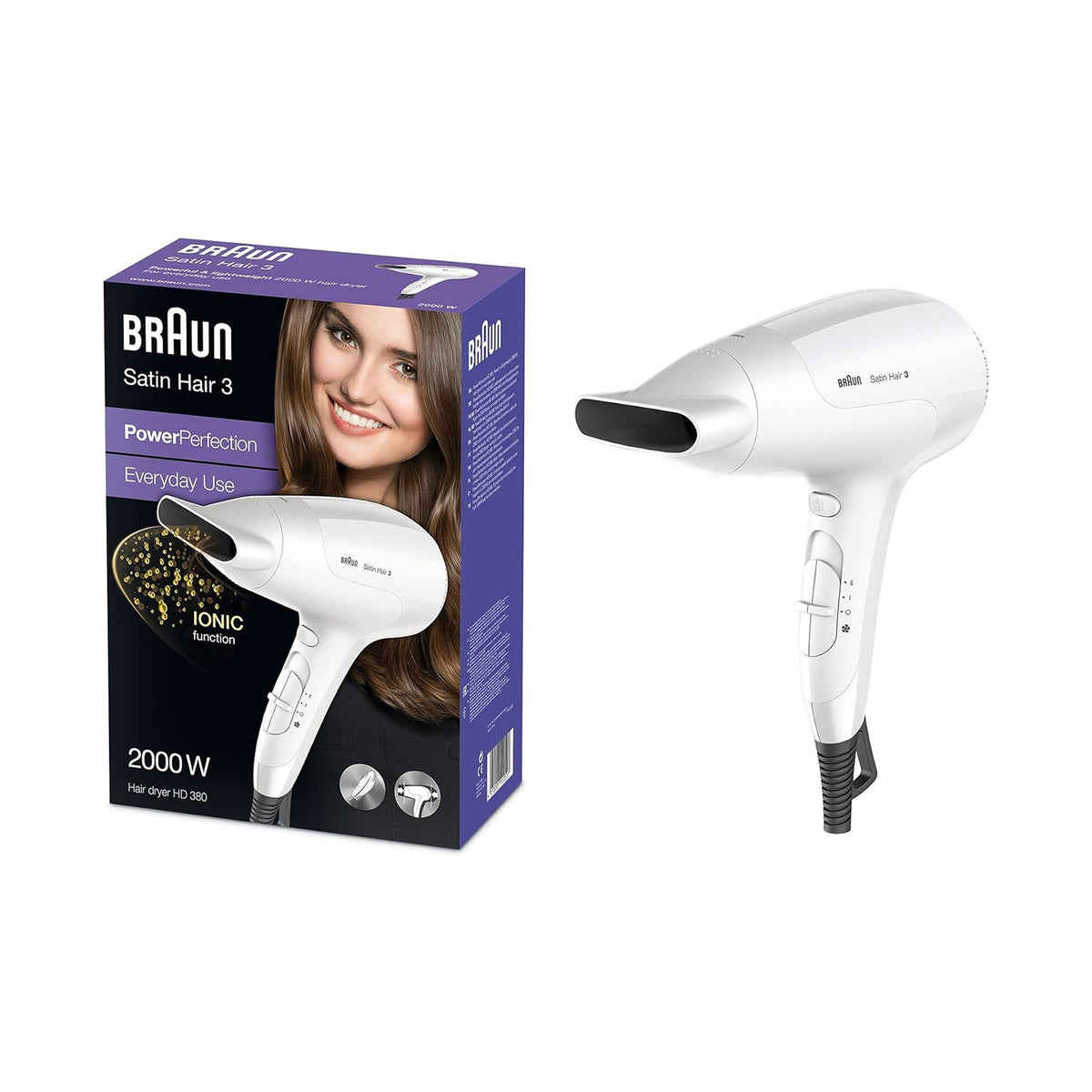 Braun Hair Dryer Satin Hair 3 2000W Ionic - image 2