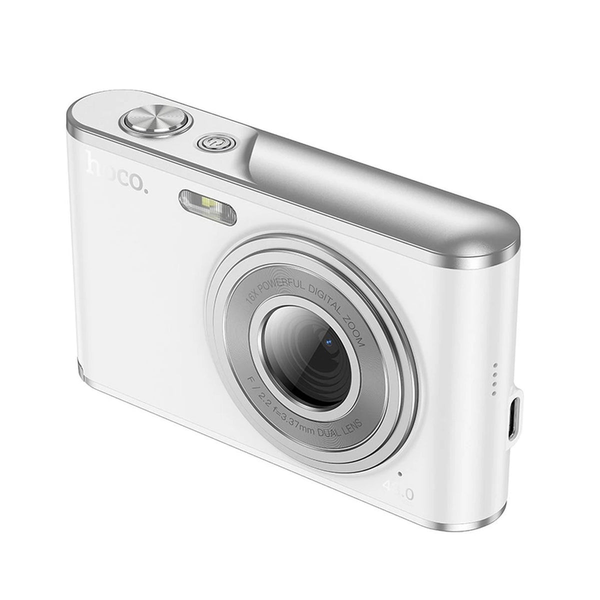 HOCO Digital Camera, 4K Ultra HD, 48MP, 2.8 inches,16x White