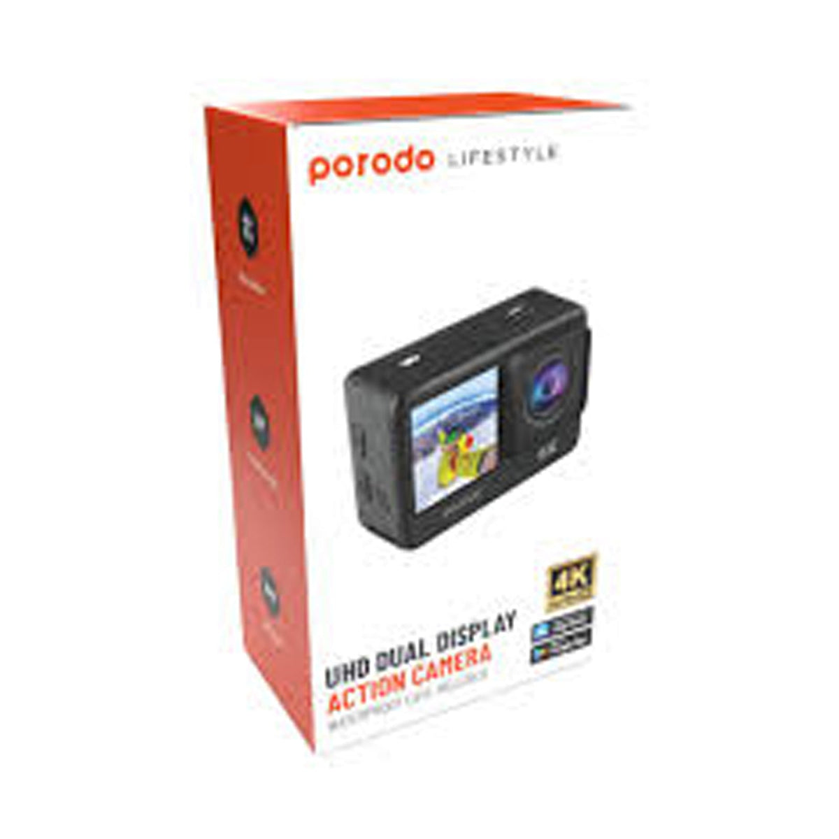 PORODO LIFESTYLE WATER-PROOF 4K ACTION CAMERA 900mAh - BLACK