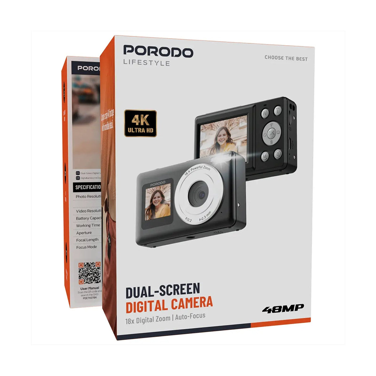 Porodo Lifestyle 1080P Mini Digital Camera 800mAh - Black