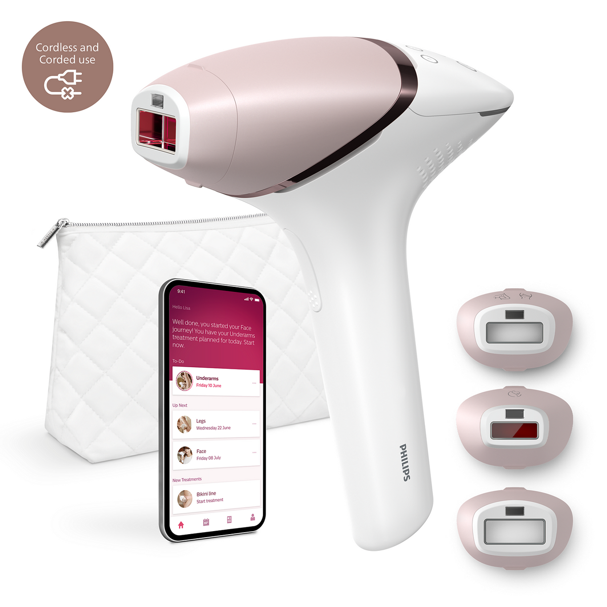 Philips Lumea IPL Epilator with 3 attachments for Face, Body